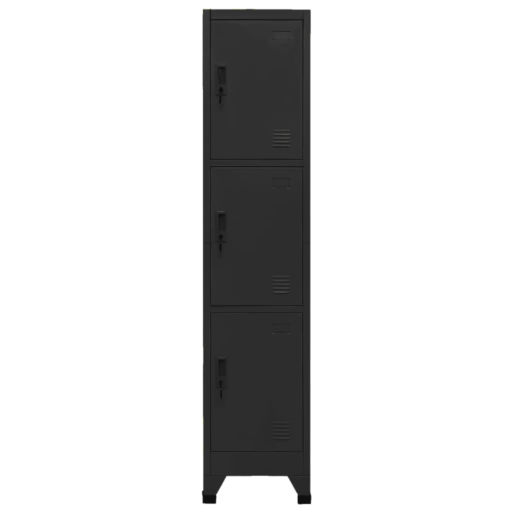 Armadietto nero armadietto 38x45x180 cm acciaio