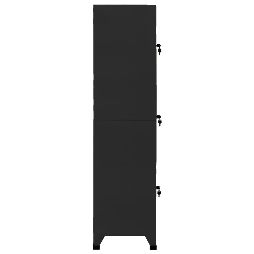Armadietto nero armadietto 38x45x180 cm acciaio