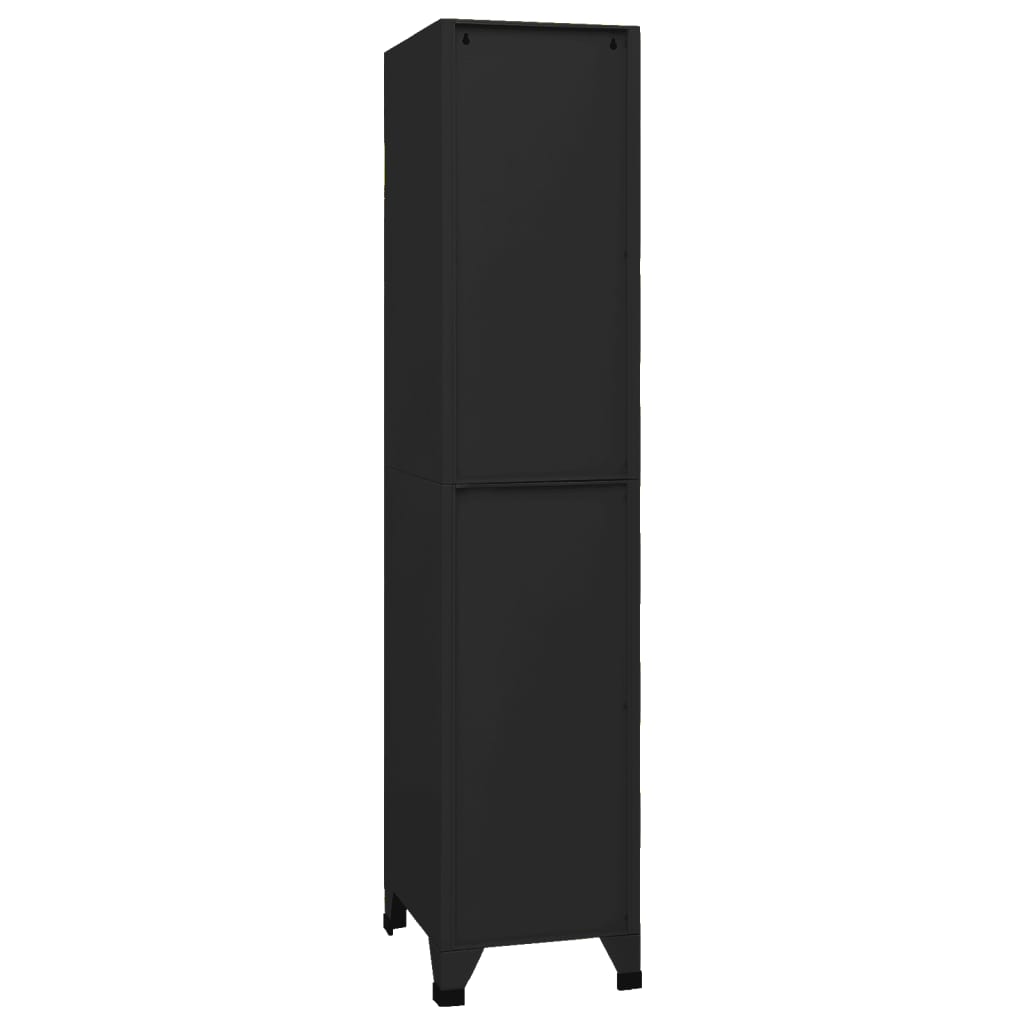 Armadietto nero armadietto 38x45x180 cm acciaio