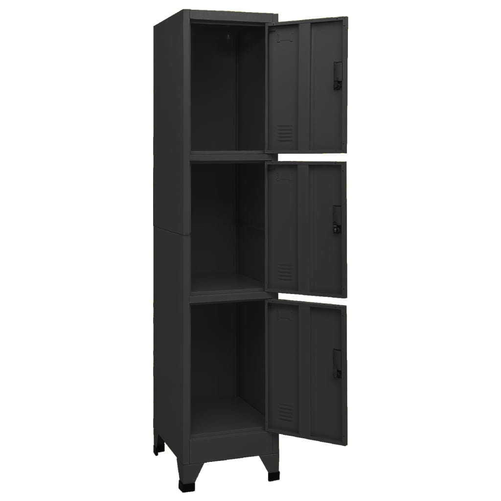 Armadietto nero armadietto 38x45x180 cm acciaio