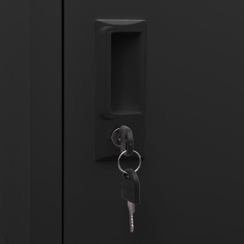 Armadietto nero armadietto 38x45x180 cm acciaio