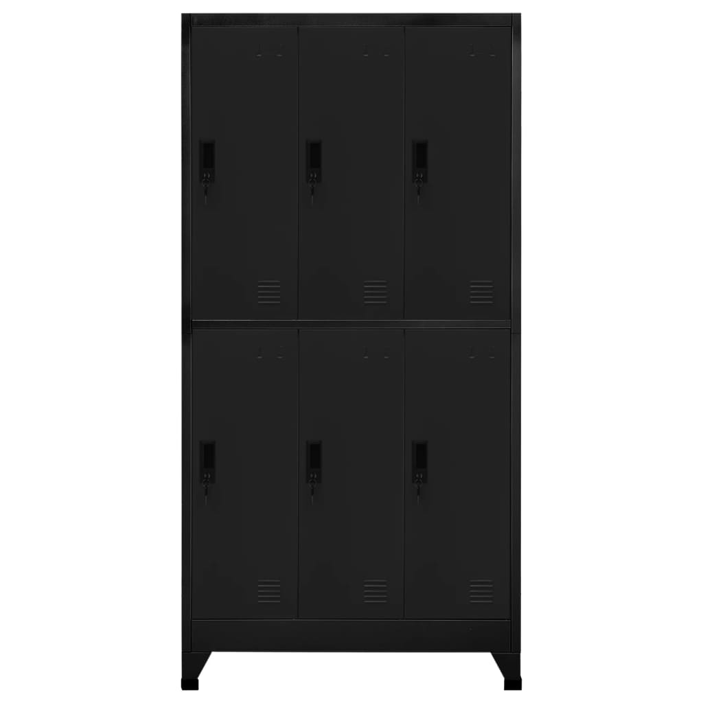 Armadietto nero armadietto 90x45x180 cm in acciaio
