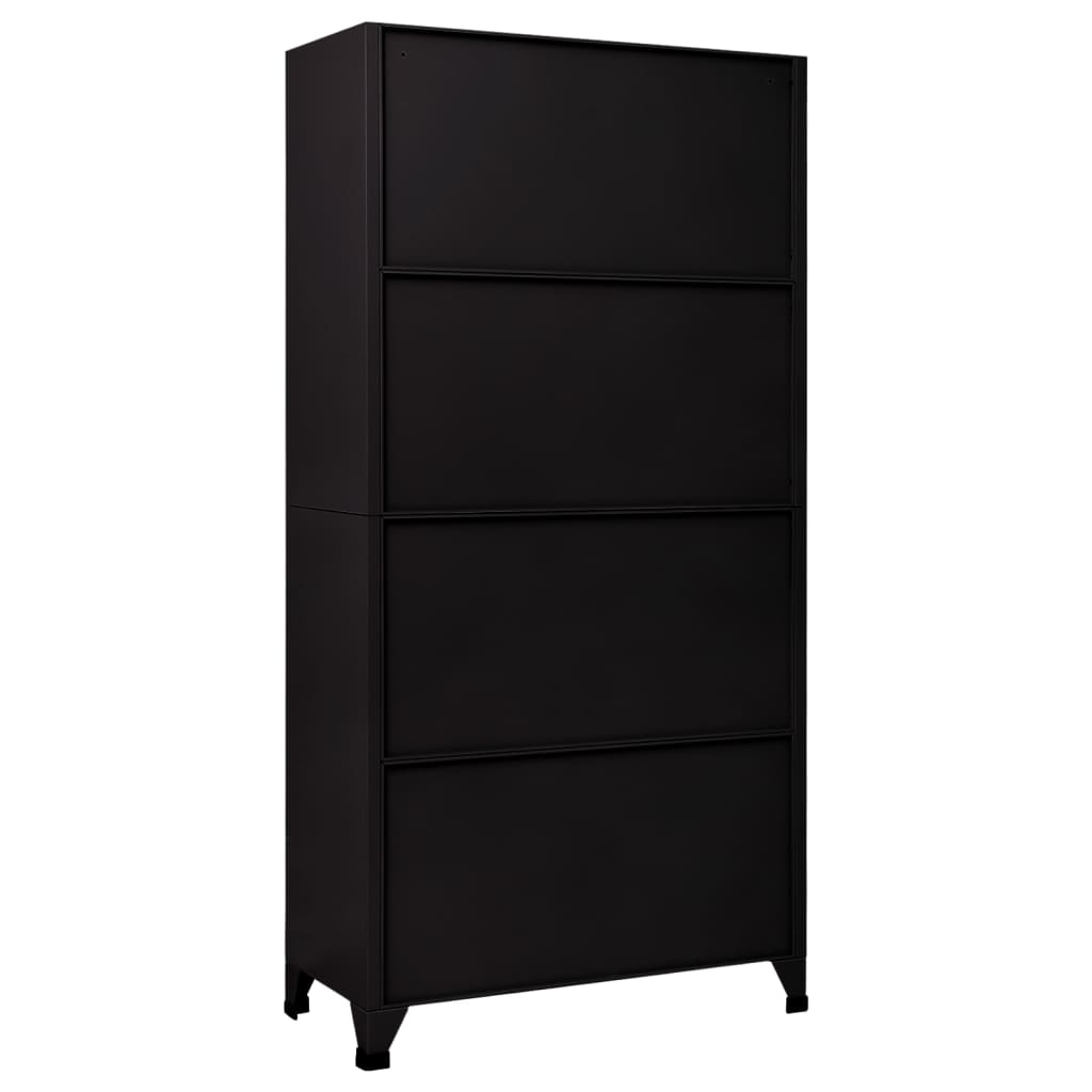 Armadietto nero armadietto 90x45x180 cm in acciaio