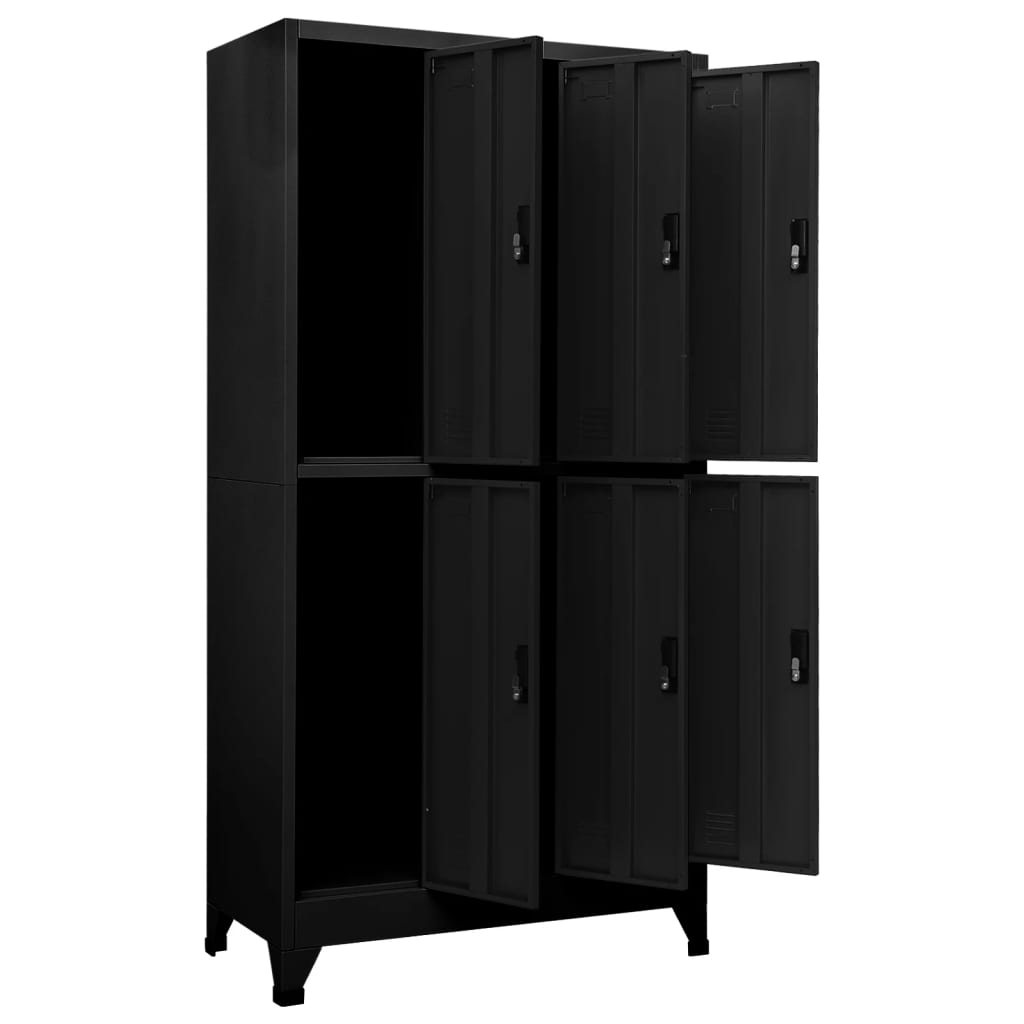 Armadietto nero armadietto 90x45x180 cm in acciaio