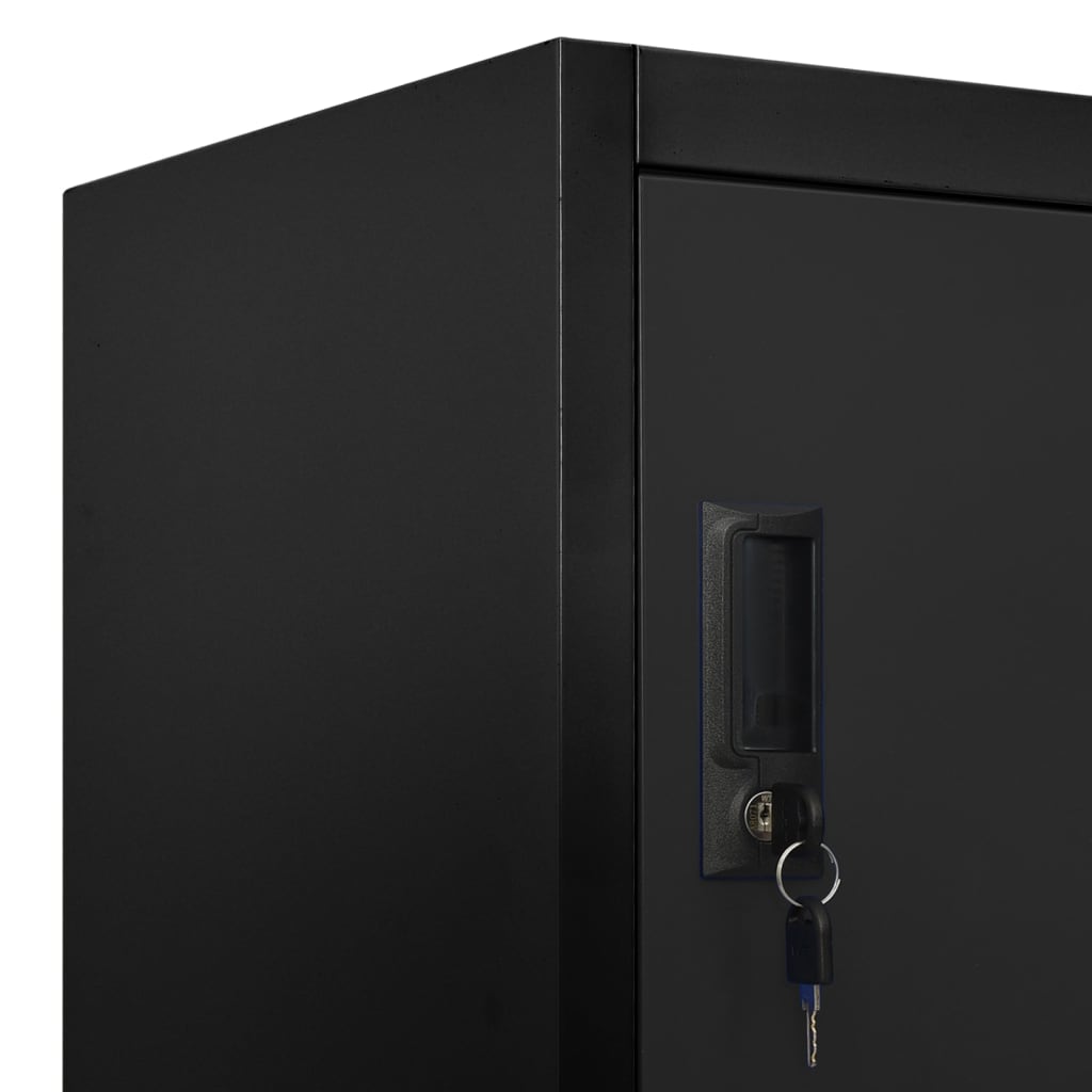 Armadietto nero armadietto 90x45x180 cm in acciaio