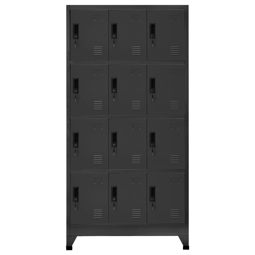 Anthracit Locker Cabinet 90x45x180 cm Stahl