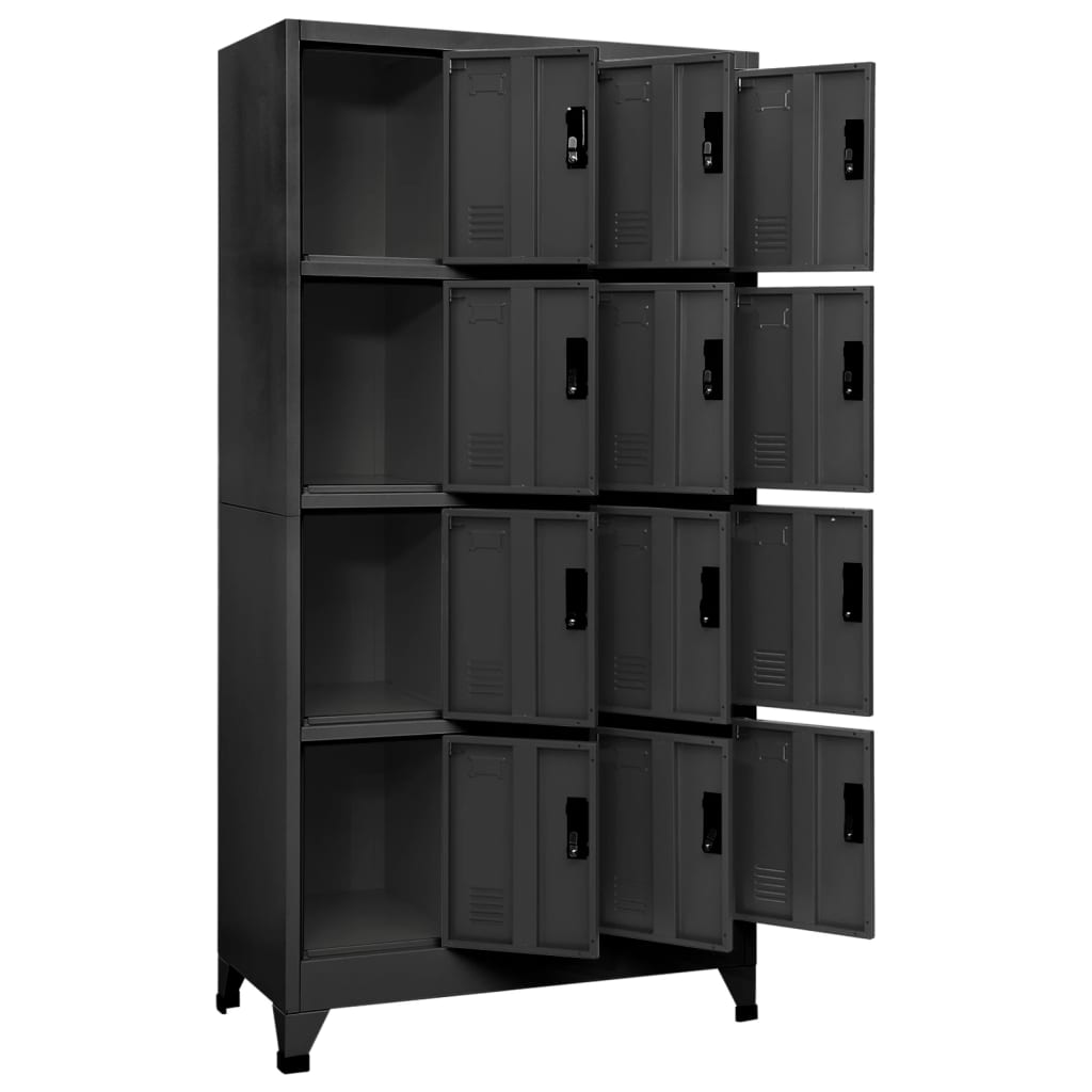 Anthracit Locker Cabinet 90x45x180 cm Stahl