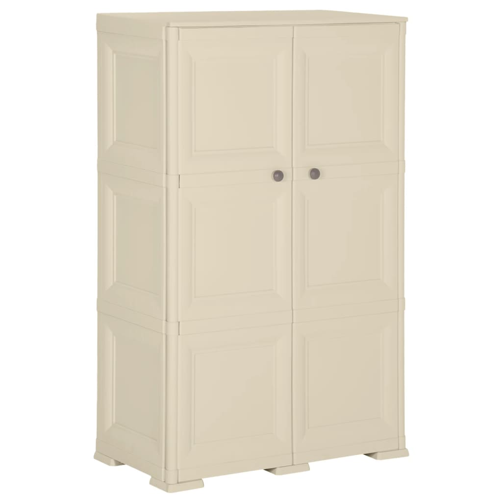 Plastic wardrobe 79x43x125 cm Angora white wood design