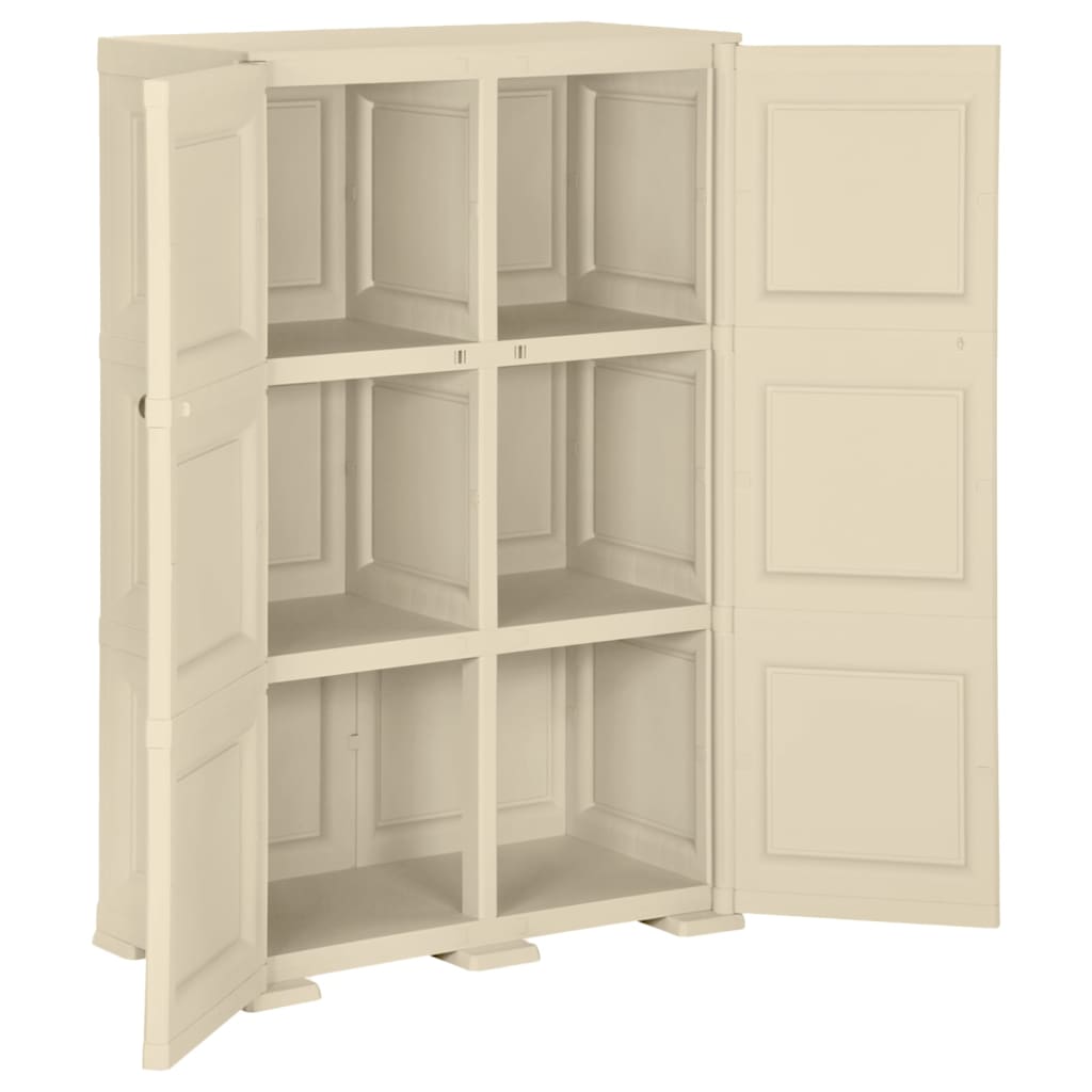 Plastic wardrobe 79x43x125 cm Angora white wood design