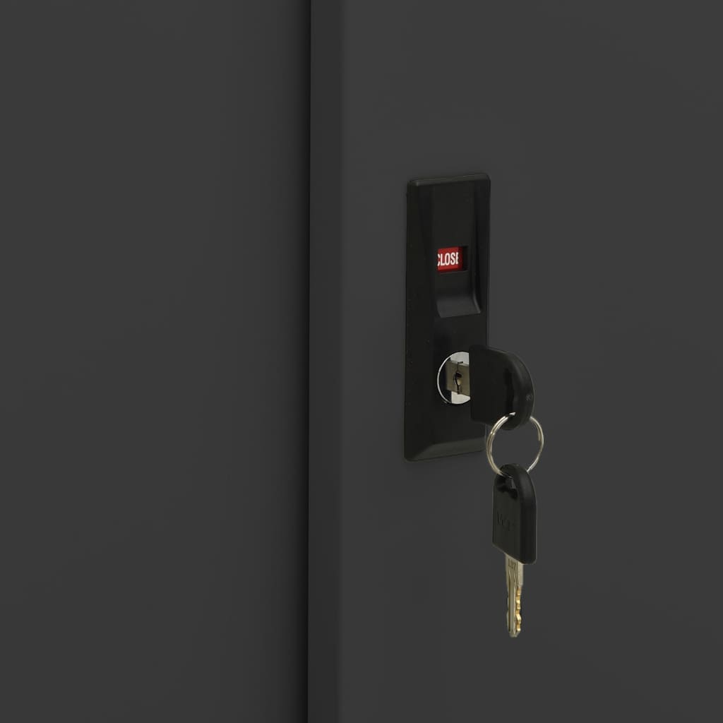 Armadio per porte scorrevoli con fioriera in acciaio antracite