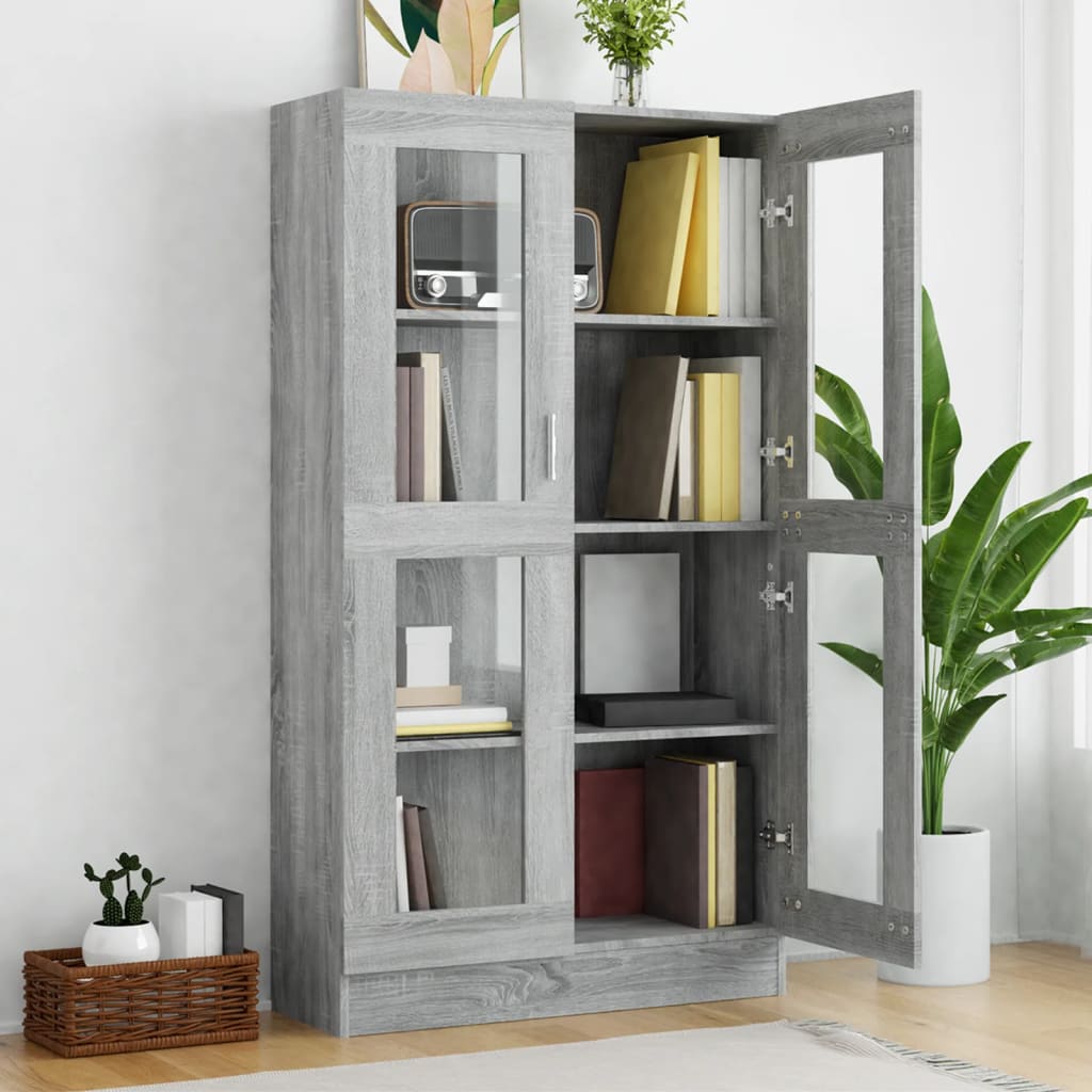 Sonoma Grey Showcase 82.5x30.5x150cm ingegneristica legna