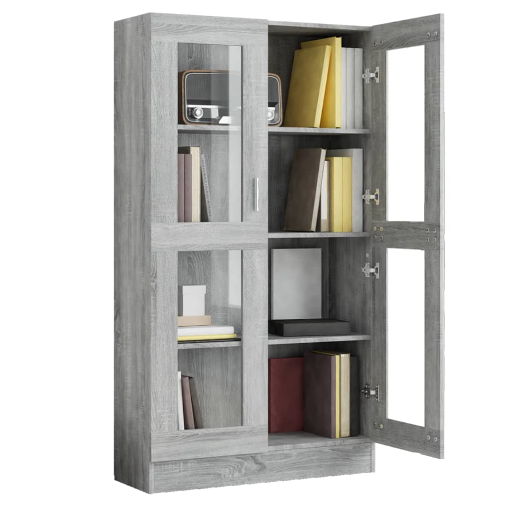 Sonoma Grey Showcase 82.5x30.5x150cm ingegneristica legna