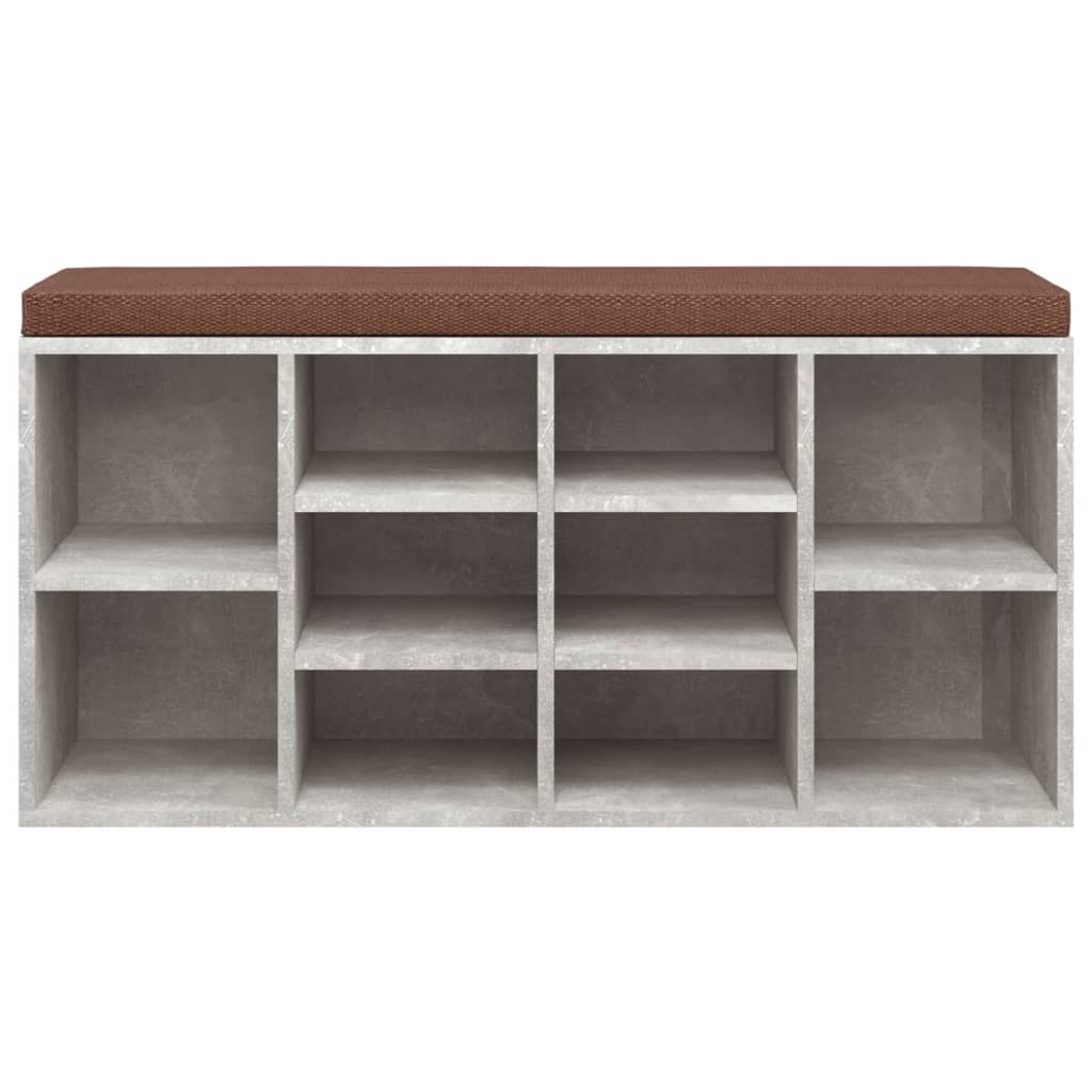Gray concrete shoe bench 103x30x48 cm Engineering wood