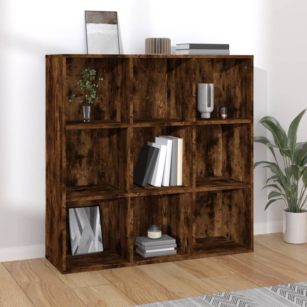 Cabinetto del libro in quercia affumicata 98x30x98 cm