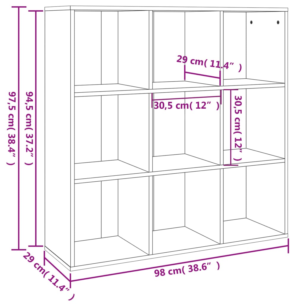 Sonoma Grey Pound Cabinet 98x30x98 cm