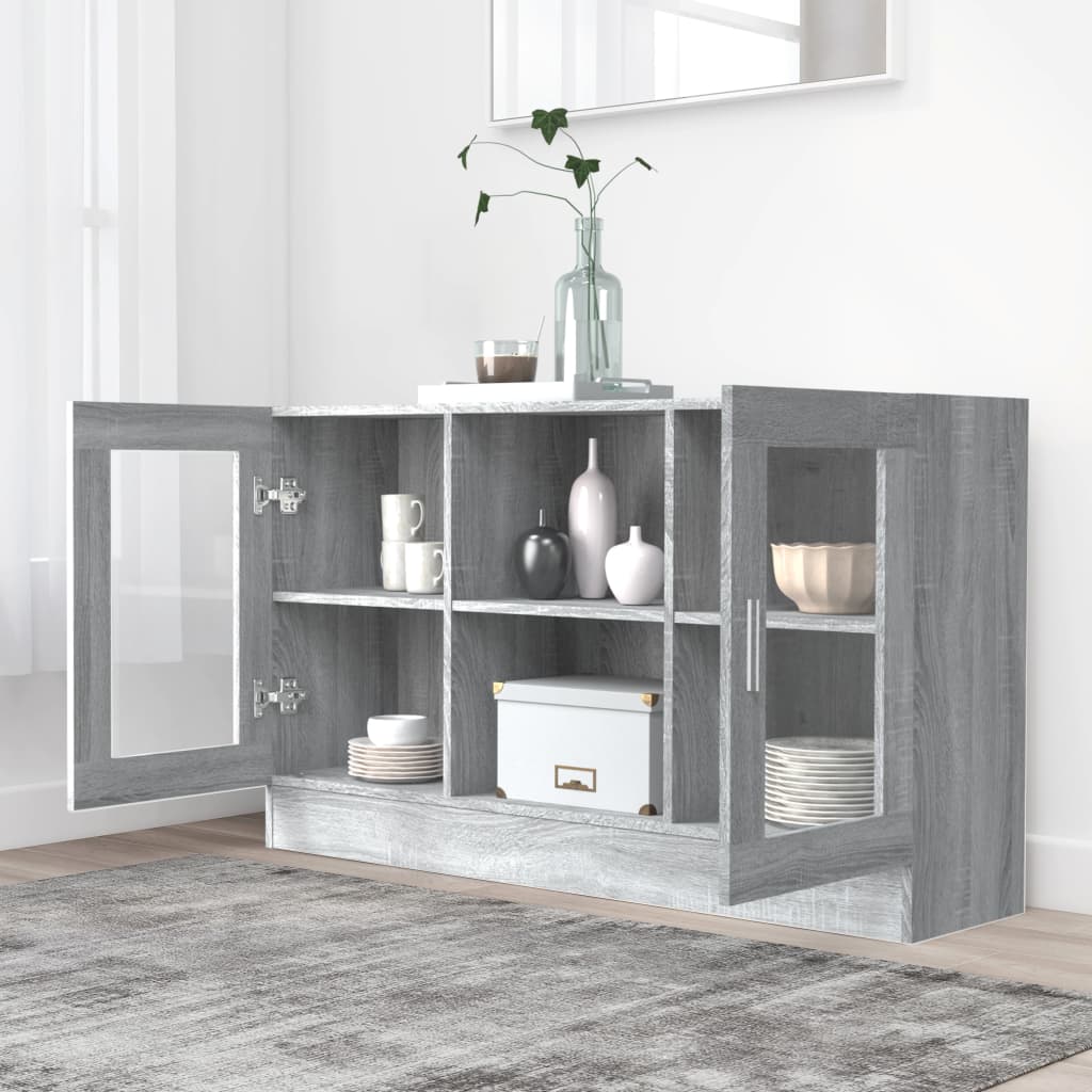 Sonoma Grey Display Armadiet 120x30.5x70 cm Legno di ingegneria