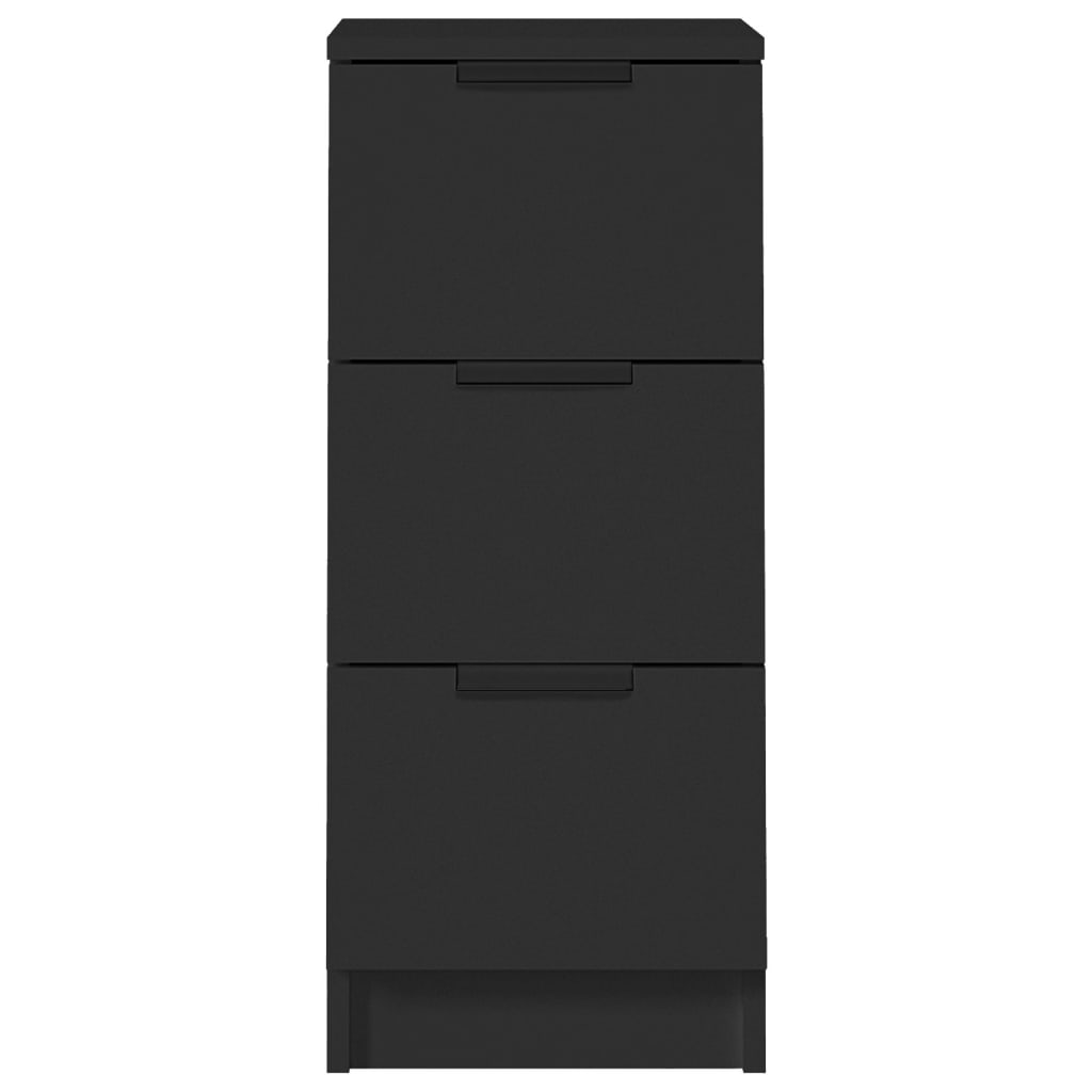 Buffets 2 pcs noir 30x30x70 cm bois d'ingénierie