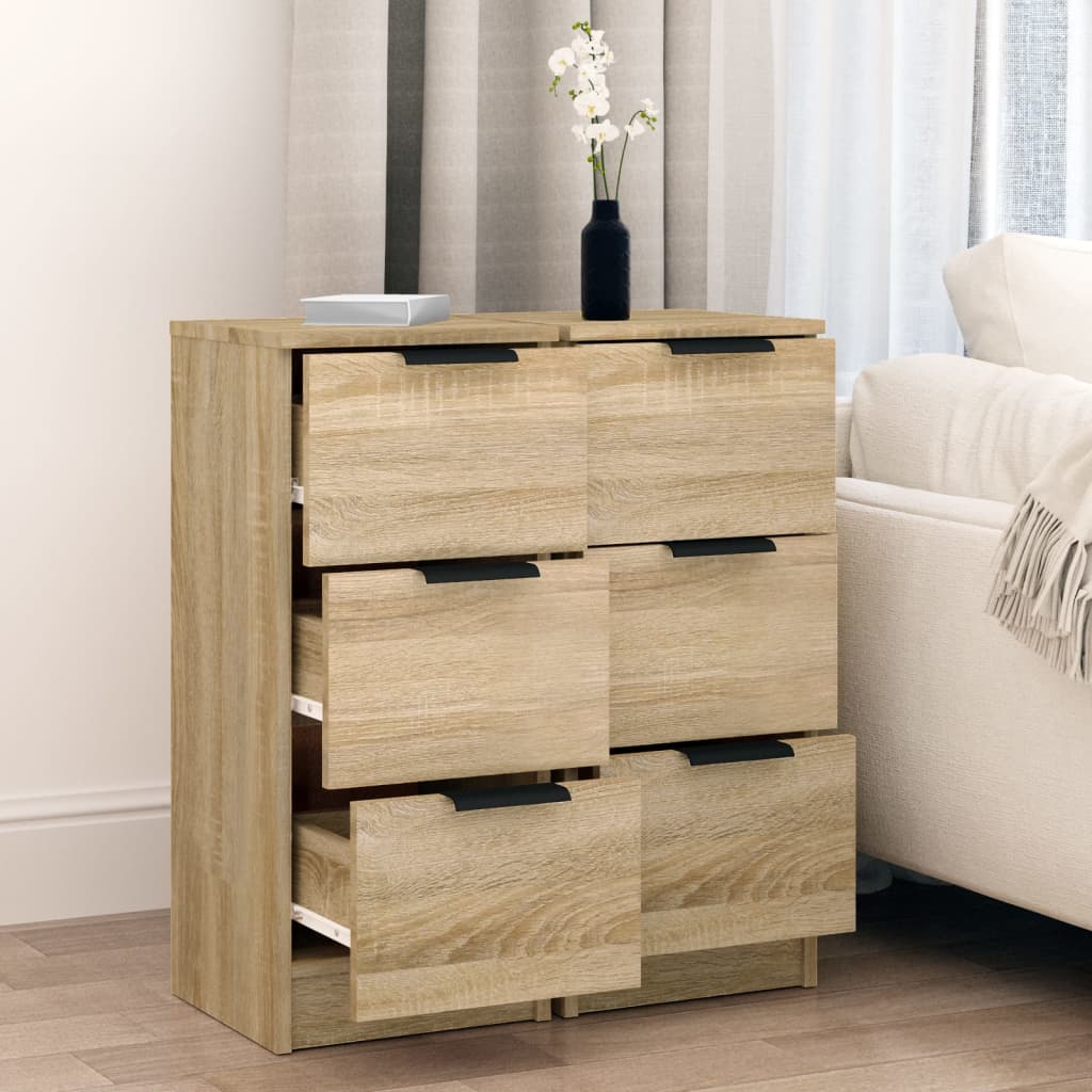 Buffets 2 pcs Sonoma oak 30x30x70 cm Engineering wood