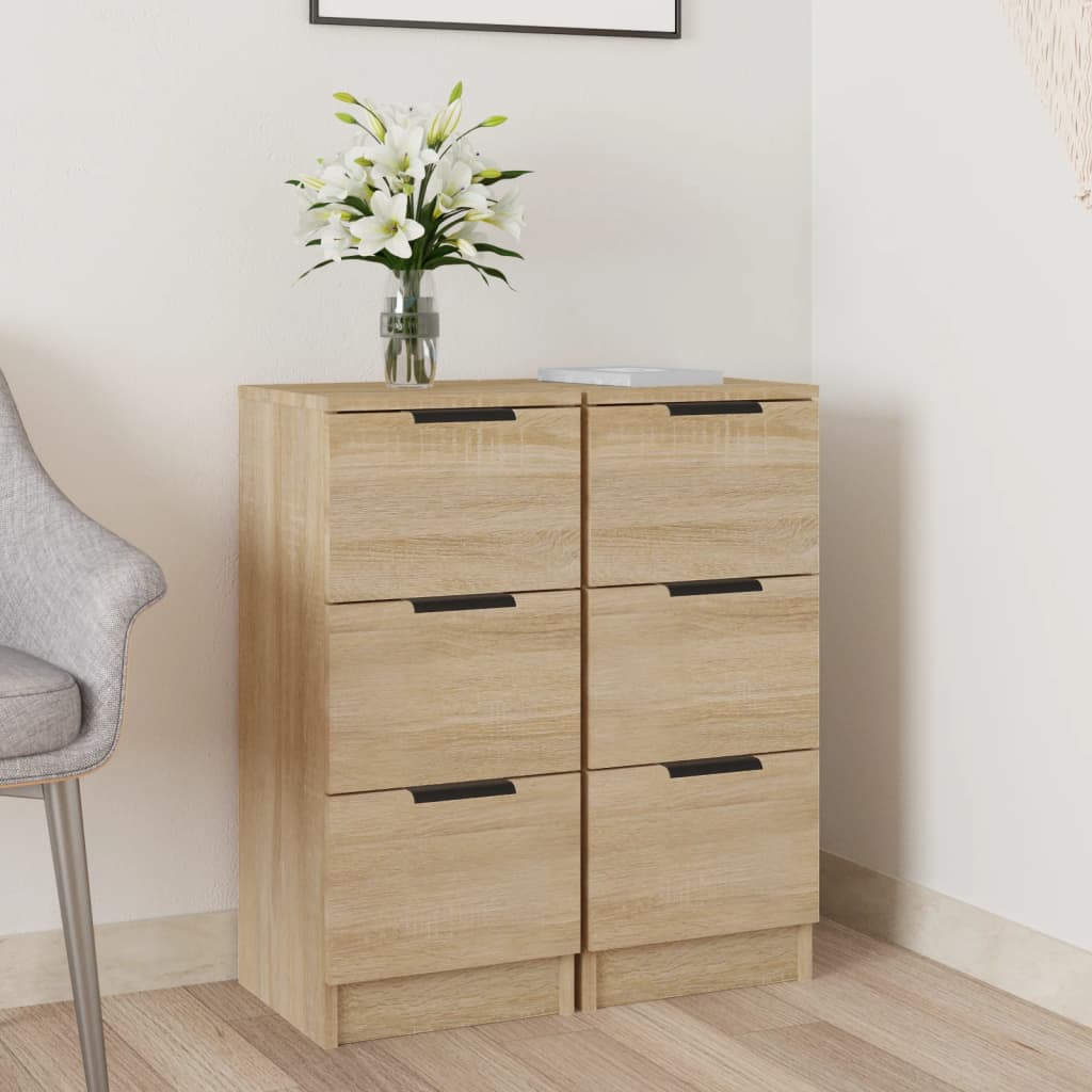 Buffets 2 pcs Sonoma oak 30x30x70 cm Engineering wood