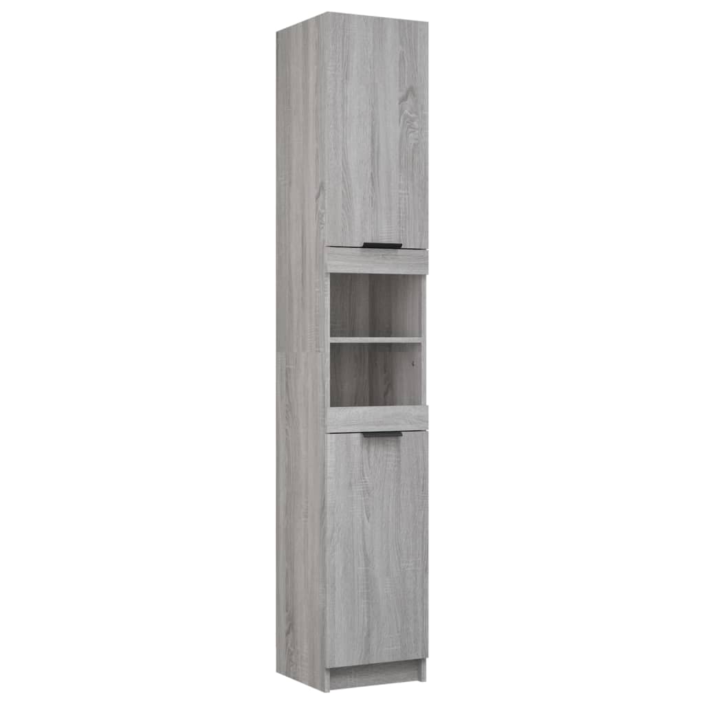 Armadio da bagno grigio Sonoma 32x34x188,5 cm legno di ingegneria