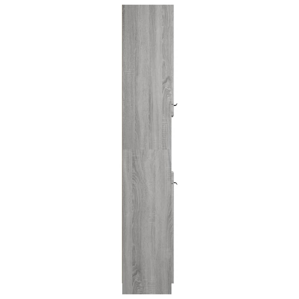 Armadio da bagno grigio Sonoma 32x34x188,5 cm legno di ingegneria