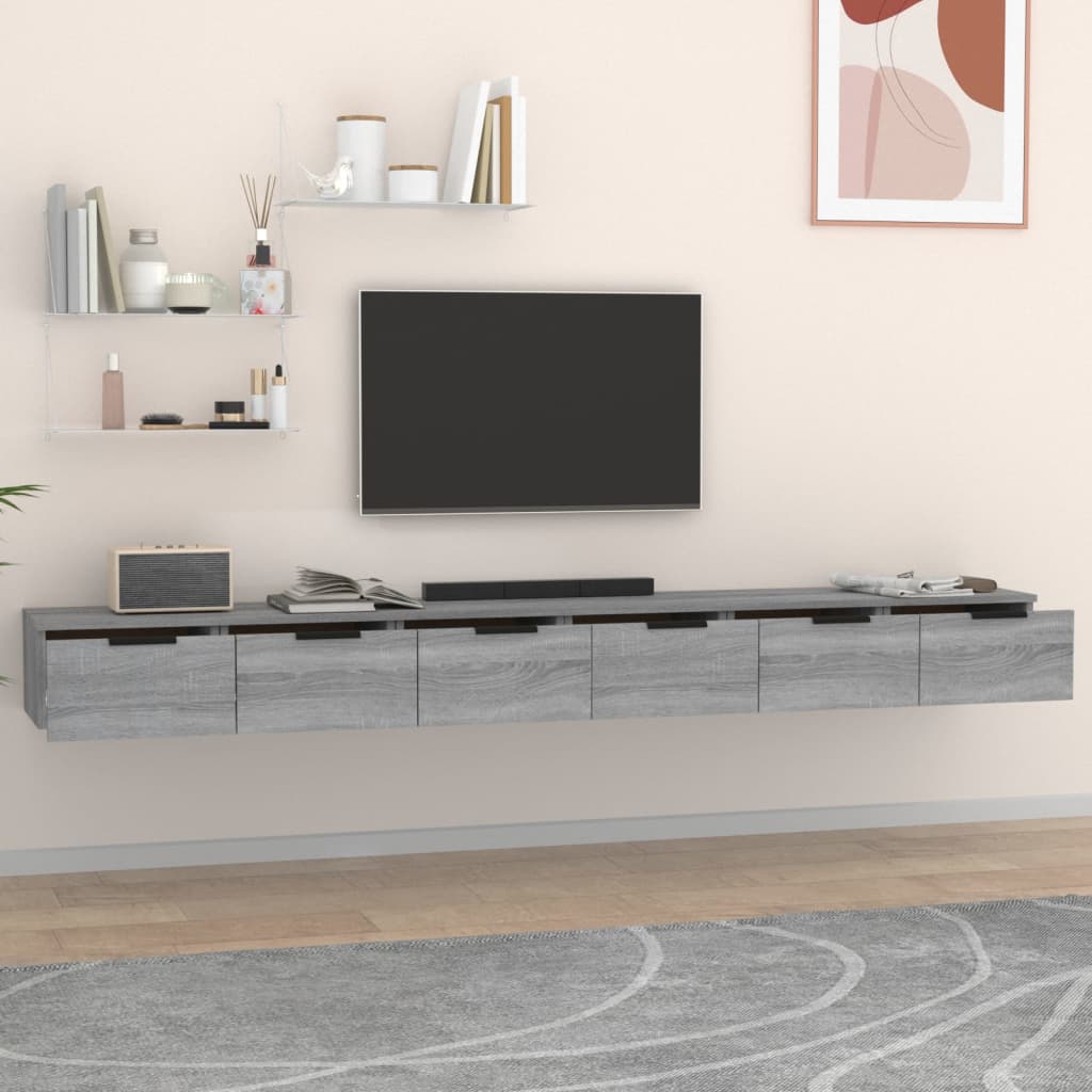 Wall cabinets 2pcs Sonoma Gray 102x30x20cm Engineering wood