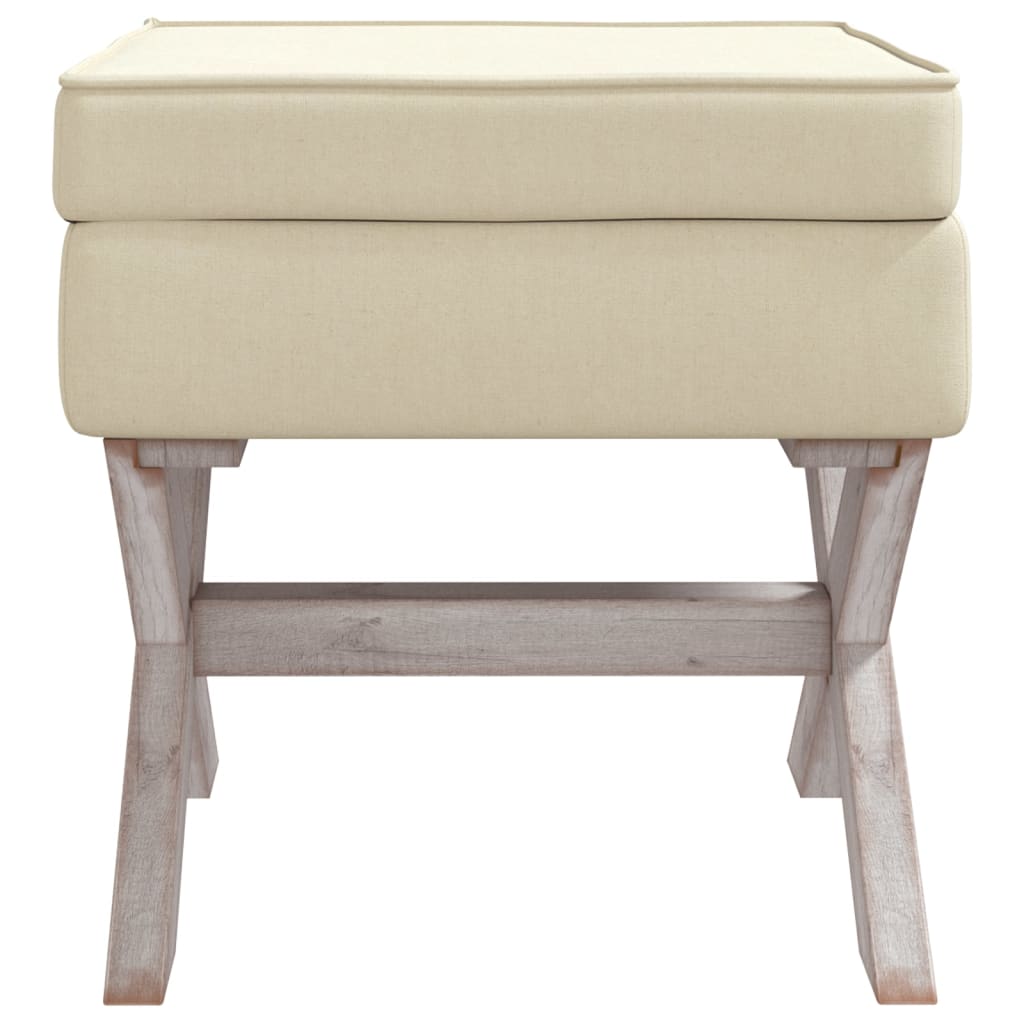 Tabouret de rangement Beige 45x45x49 cm Lin