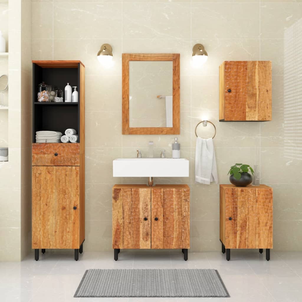 Armadio da bagno 38x33x160 cm Acacia in legno massiccio