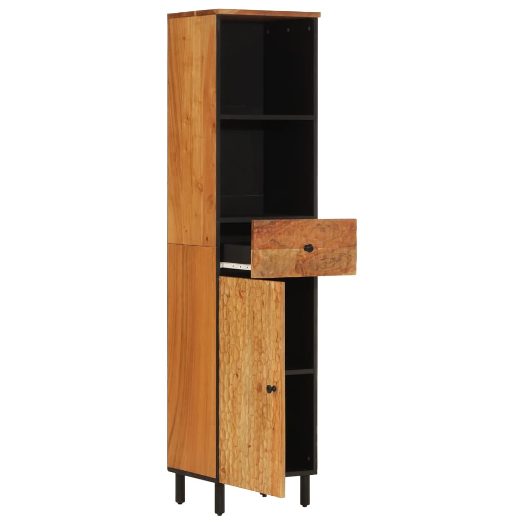 Armadio da bagno 38x33x160 cm Acacia in legno massiccio