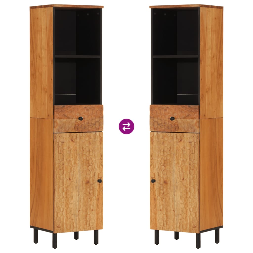 Armadio da bagno 38x33x160 cm Acacia in legno massiccio
