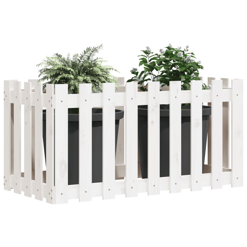 Lit surélevé de jardin design de clôture 100x50x70cm pin massif
