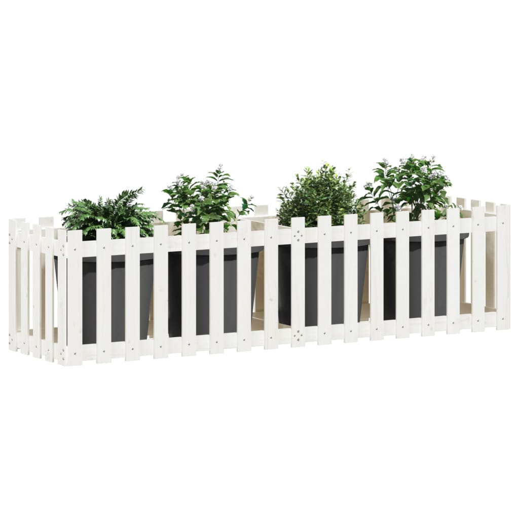 Lit surélevé de jardin design de clôture 200x50x50cm pin massif
