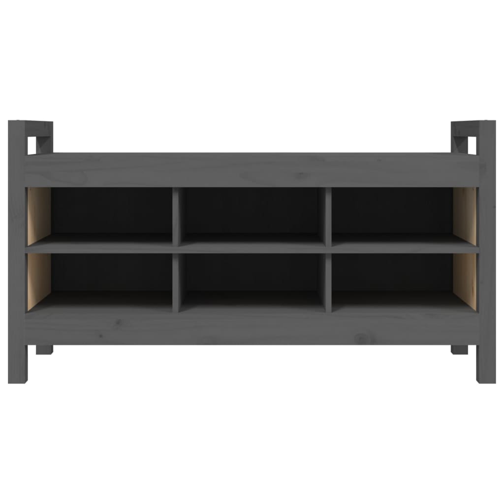 Panchina di ingresso grigio 110x40x60 cm Pino solido