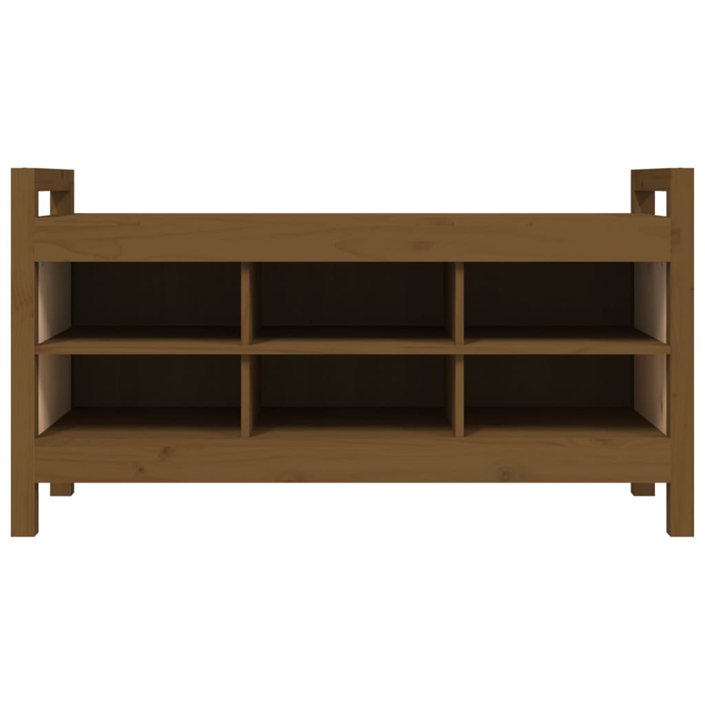 Panca ad ingresso marrone miele 110x40x60 cm in legno di pino solido