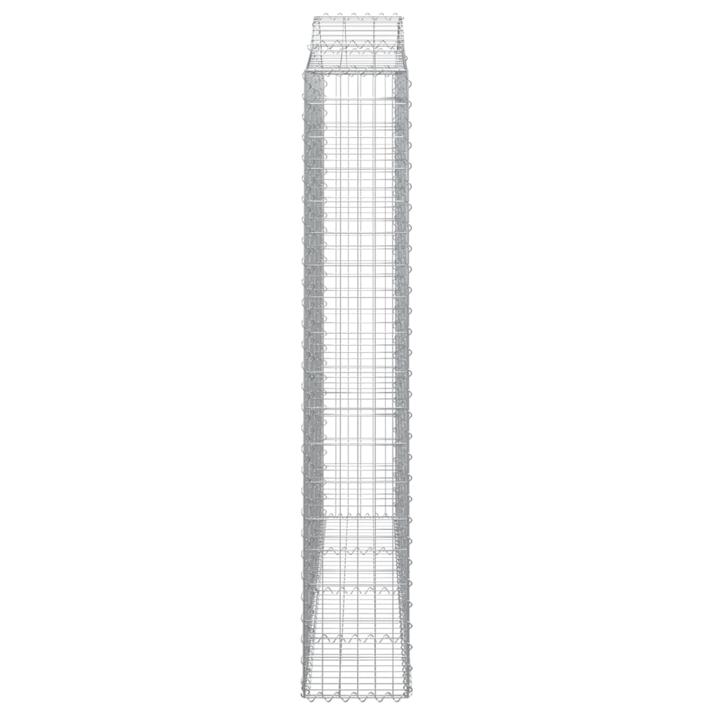 Paniers à gabions arqués 3 pcs 200x30x180/200 cm Fer galvanisé