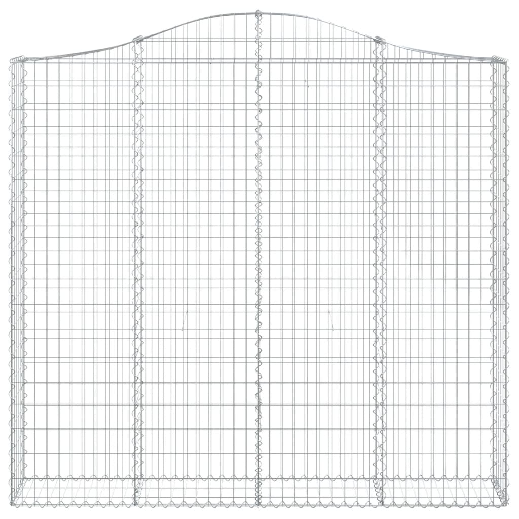 Paniers à gabions arqués 4 pcs 200x30x180/200 cm Fer galvanisé