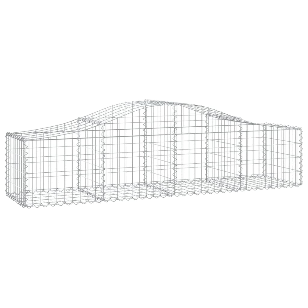 Paniers à gabions arqués 7 pcs 200x50x40/60 cm fer galvanisé