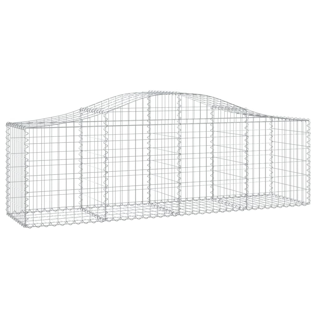 Paniers à gabions arqués 20 pcs 200x50x60/80 cm fer galvanisé