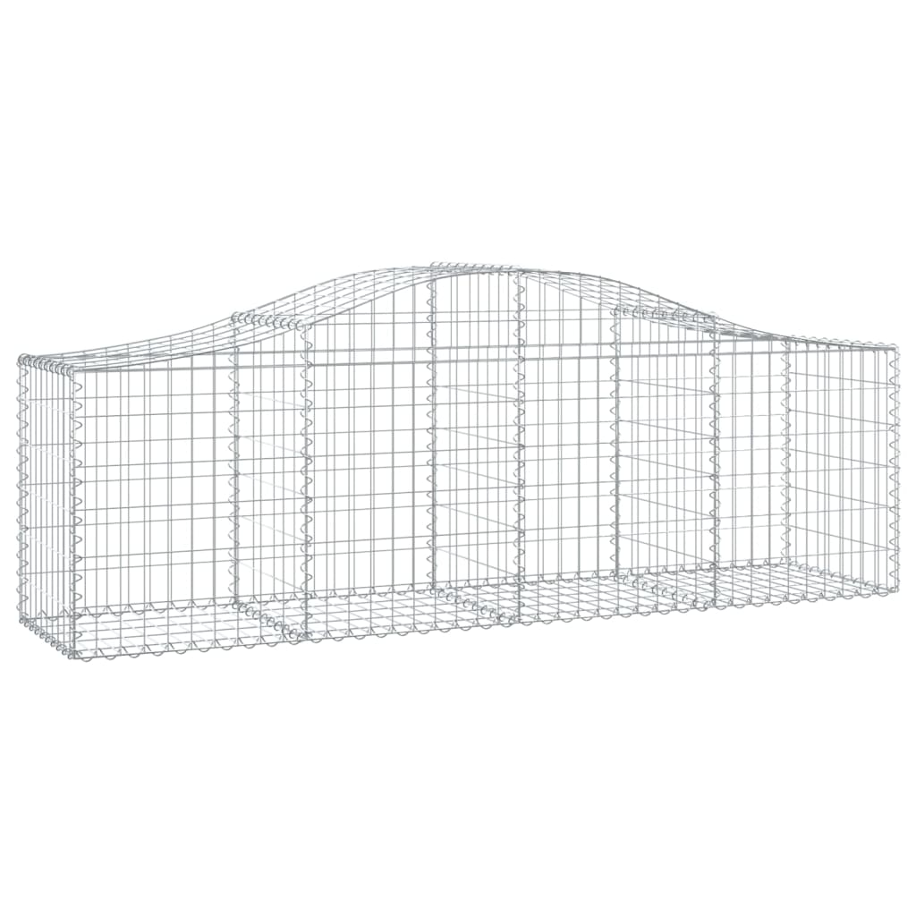 Paniers à gabions arqués 25 pcs 200x50x60/80 cm fer galvanisé