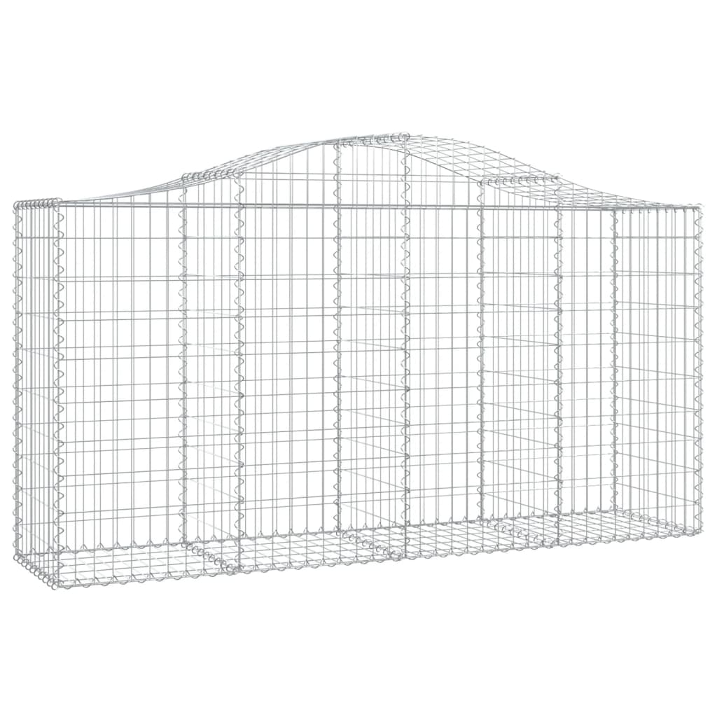 Paniers à gabions arqués 4 pcs 200x50x100/120 cm fer galvanisé