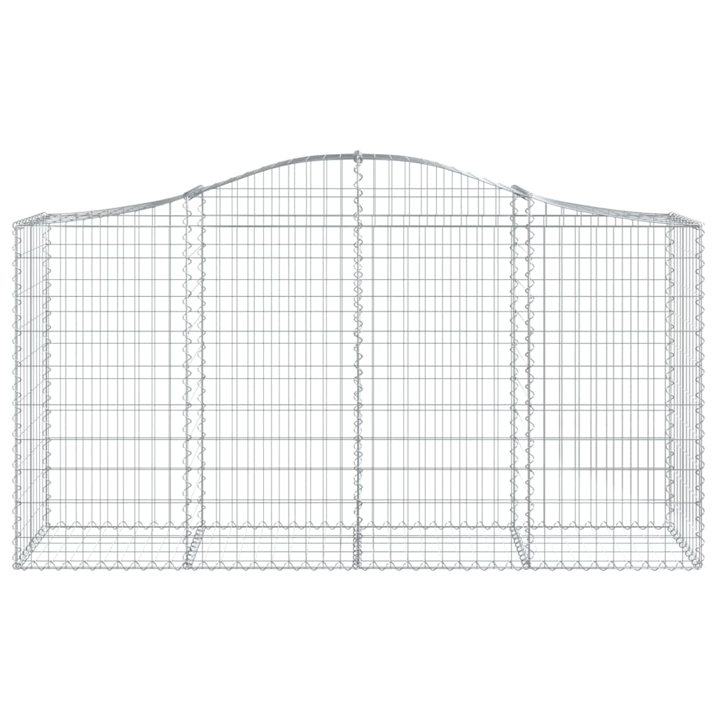 Paniers à gabions arqués 7 pcs 200x50x100/120 cm fer galvanisé