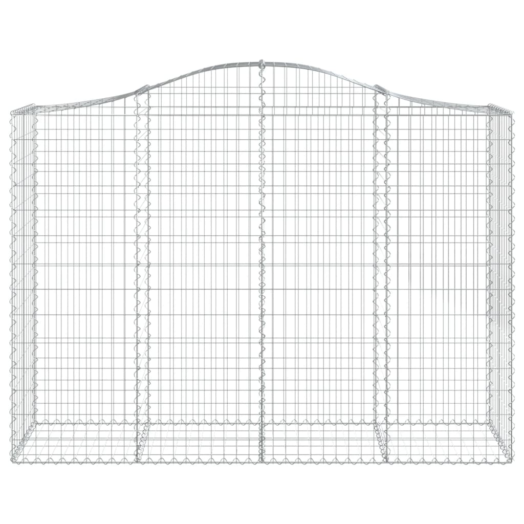 Paniers à gabions arqués 4 pcs 200x50x140/160 cm Fer galvanisé