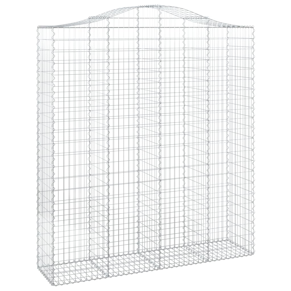 Paniers à gabions arqués 2 pcs 200x50x220/240 cm Fer galvanisé