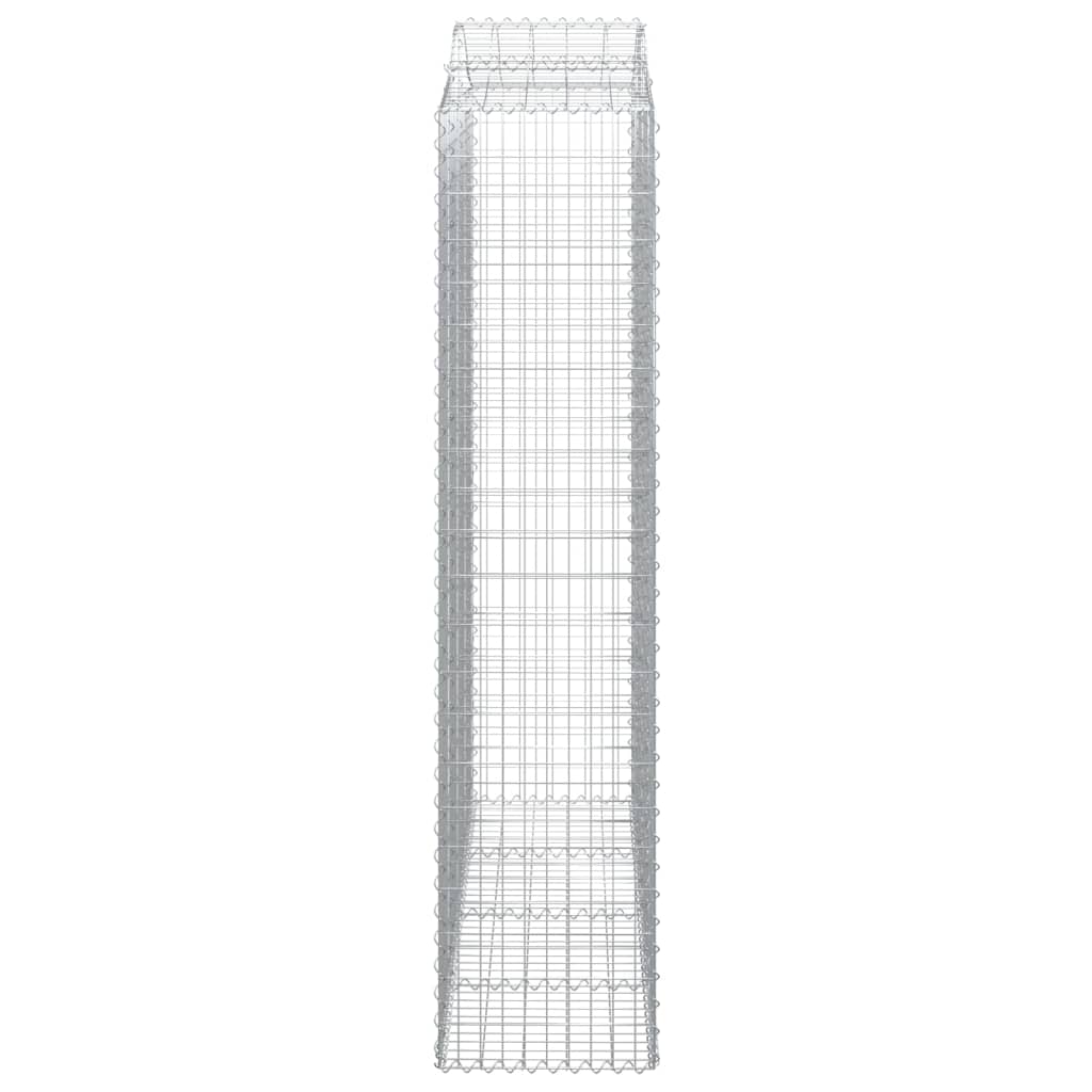 Paniers à gabions arqués 2 pcs 200x50x220/240 cm Fer galvanisé