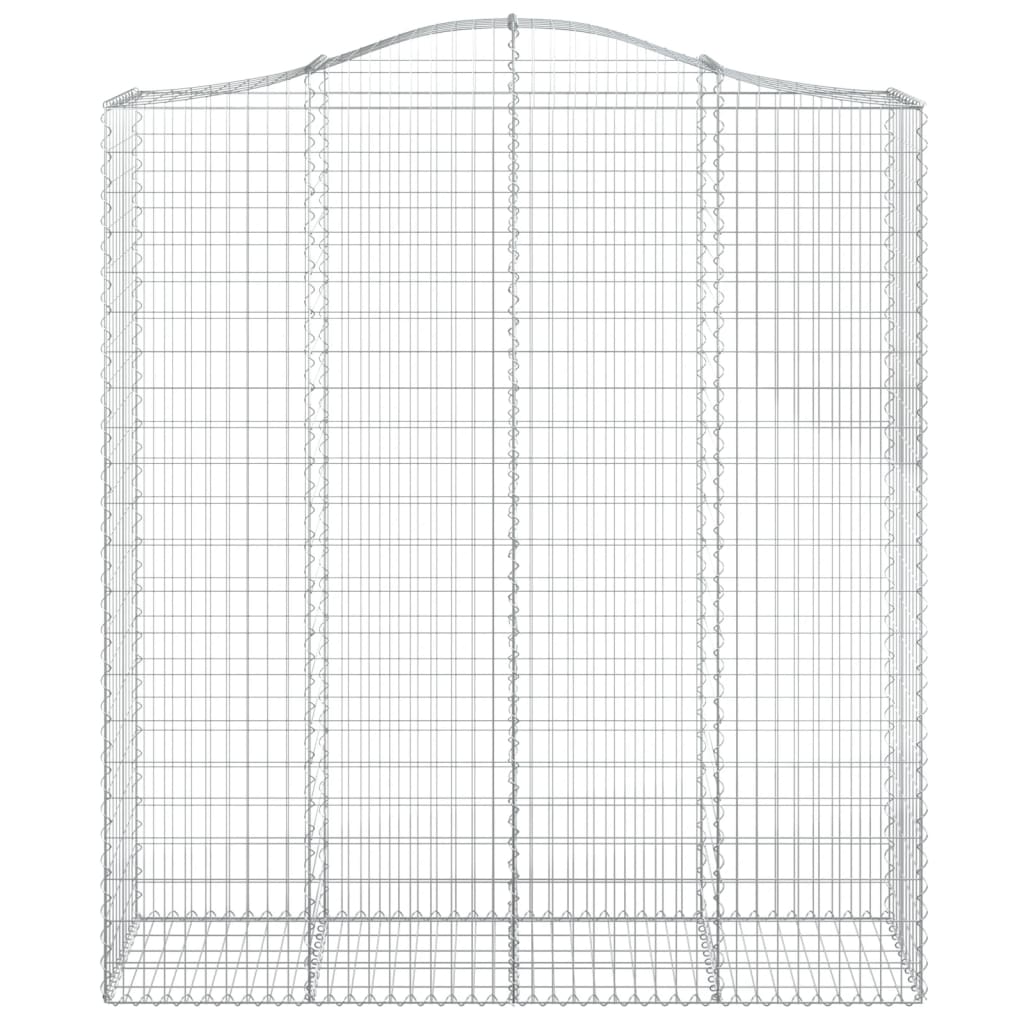 Paniers à gabions arqués 4 pcs 200x50x220/240 cm Fer galvanisé