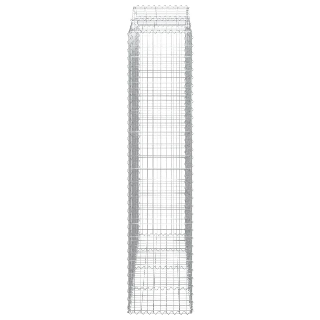 Paniers à gabions arqués 4 pcs 200x50x220/240 cm Fer galvanisé