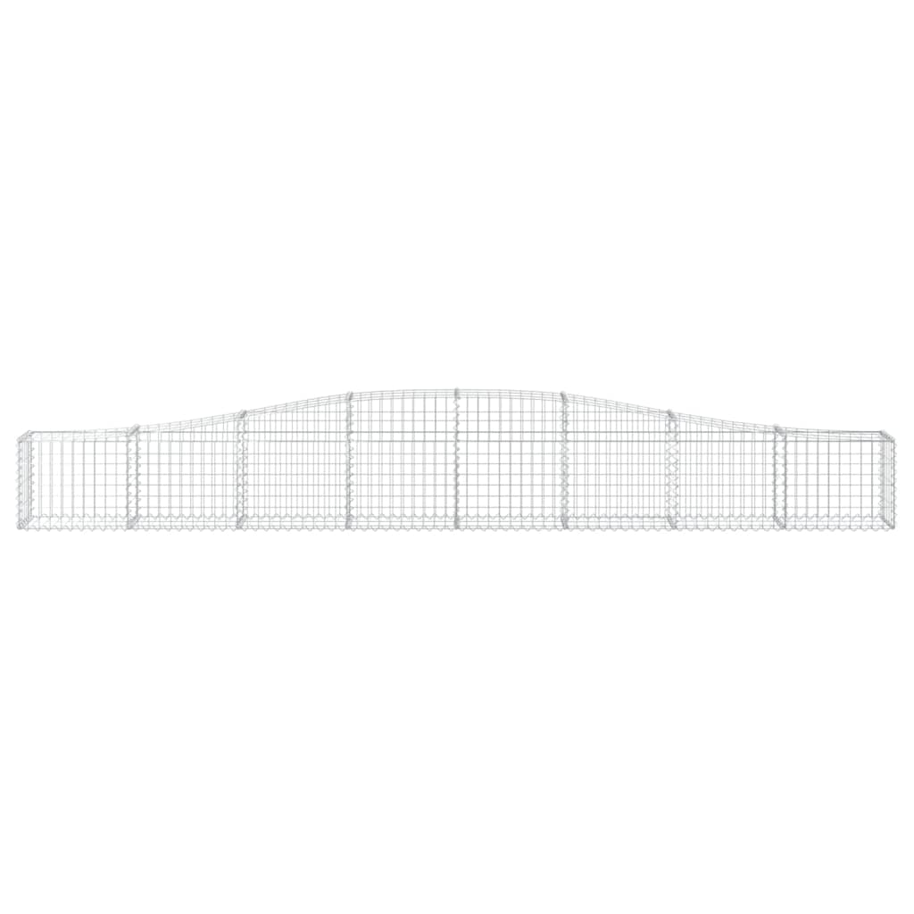 Paniers à gabions arqués 2 pcs 400x30x40/60 cm Fer galvanisé