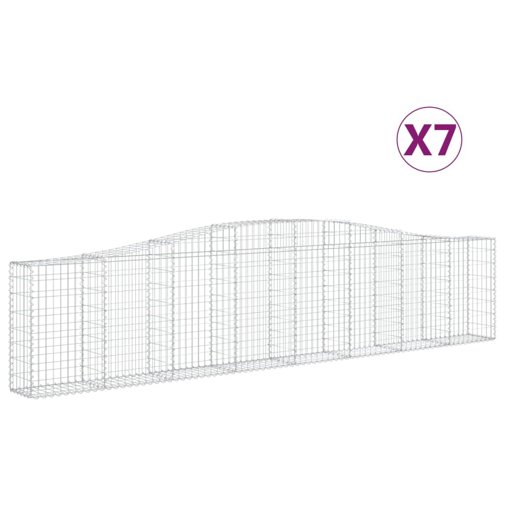 Paniers à gabions arqués 7 pcs 400x30x80/100 cm Fer galvanisé