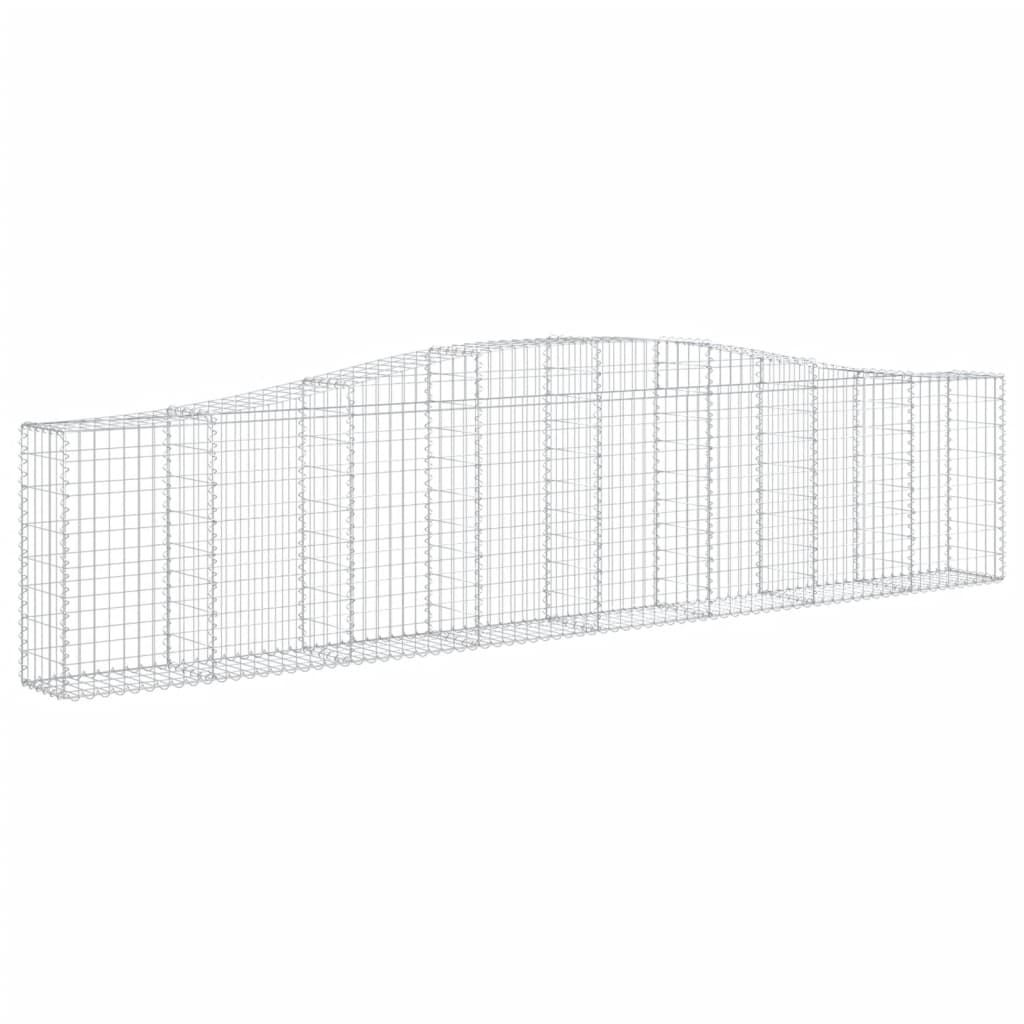 Paniers à gabions arqués 15 pcs 400x30x80/100 cm Fer galvanisé
