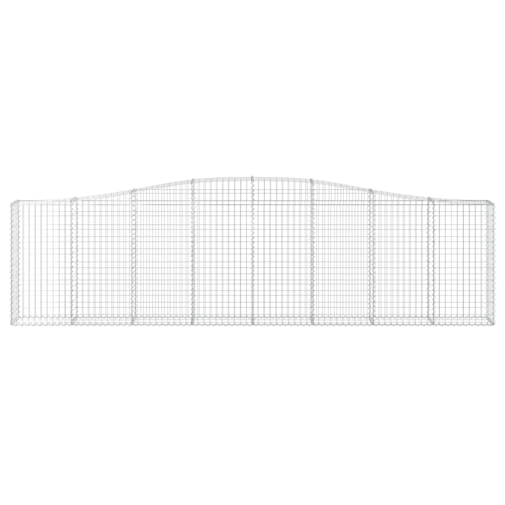 Paniers à gabions arqués 4 pcs 400x30x100/120 cm Fer galvanisé